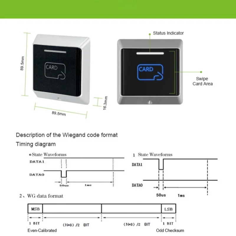 Фото KR501EM Dual Frequenc RFID-считыватель 125 кГц + 13,56 МГц NFC Smart IC Card Reader для контроля доступа/ворот/лифта,etiqueta nfc czytnik №4