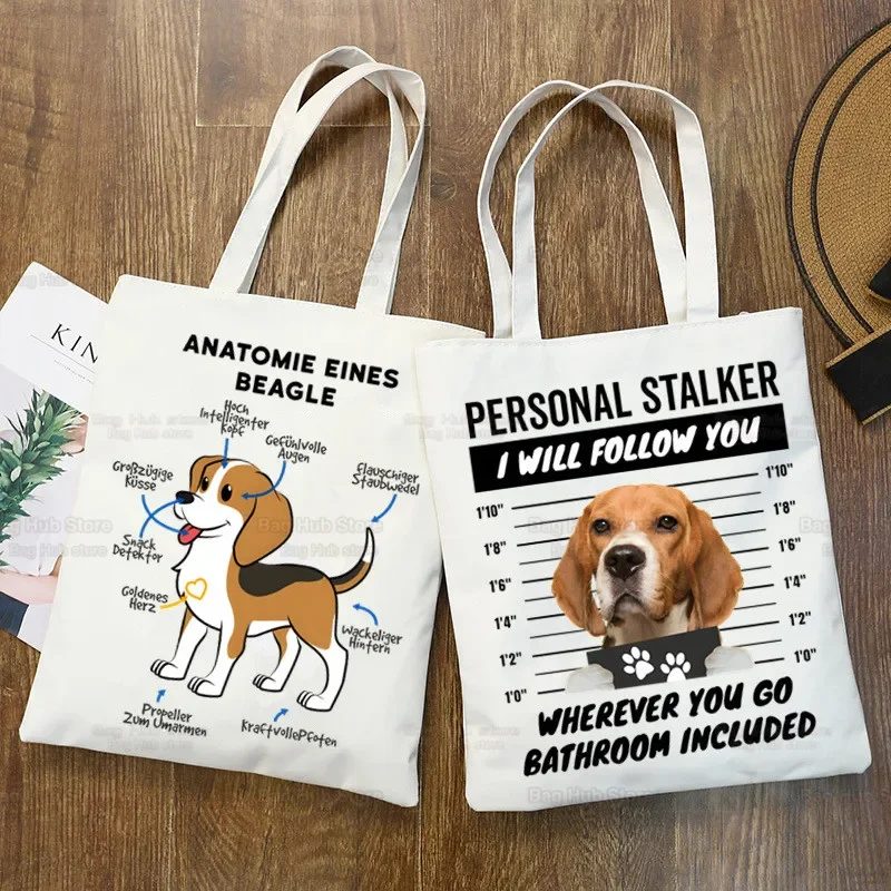 Фото z kreskówki Ulzzang torba na zakupy płótno z nadrukiem Bagel pies śliczna torba z grubej bawełny torebki torba unisex torby na ramię w stylu Harajuku №3