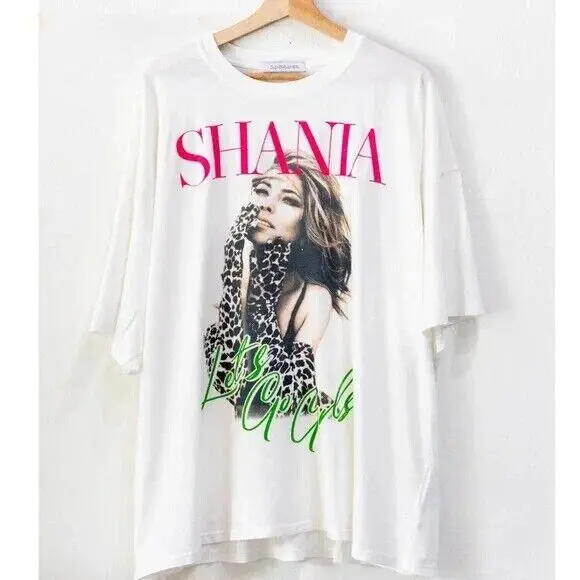 Белая футболка унисекс Shania Twain Let's Go Girls с коротким рукавом для фаната KH0001
