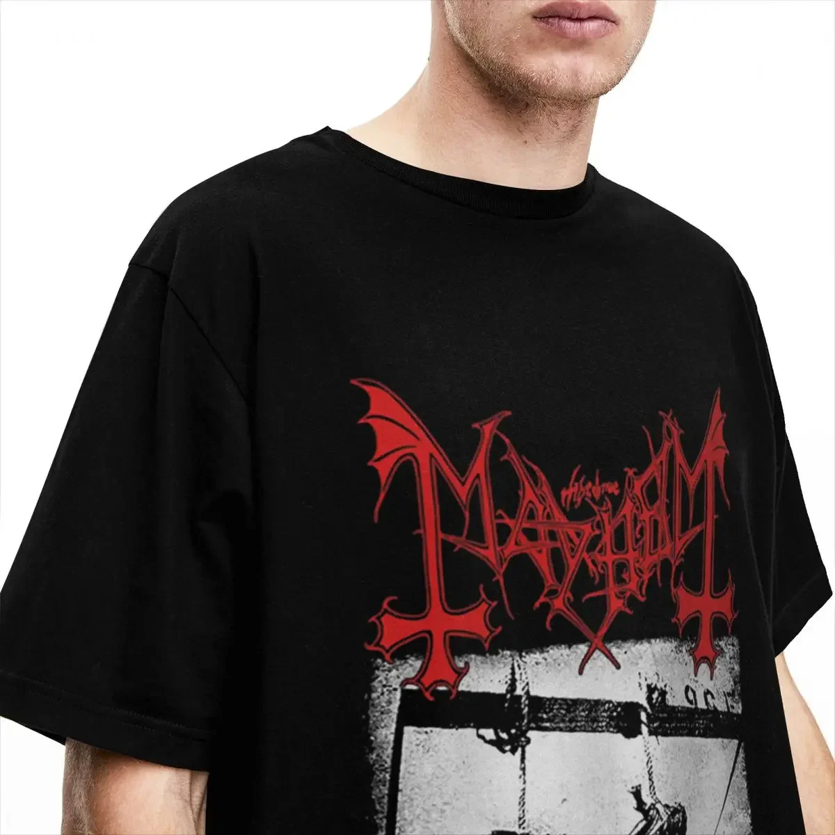 Фото Мужская и женская футболка Mayhem Deathcrush Euronymous Dead Varg, хлопковые футболки с короткими рукавами и круглым вырезом, футболка большого размера №3