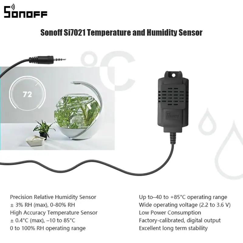Датчик температуры и влажности SONOFF DS18B20 AM2301, датчик температуры и влажности THS01, датчик температуры и влажности для TH EliteOrigin (art.: 3920bcaf07a37) - 3920bcaf07a37