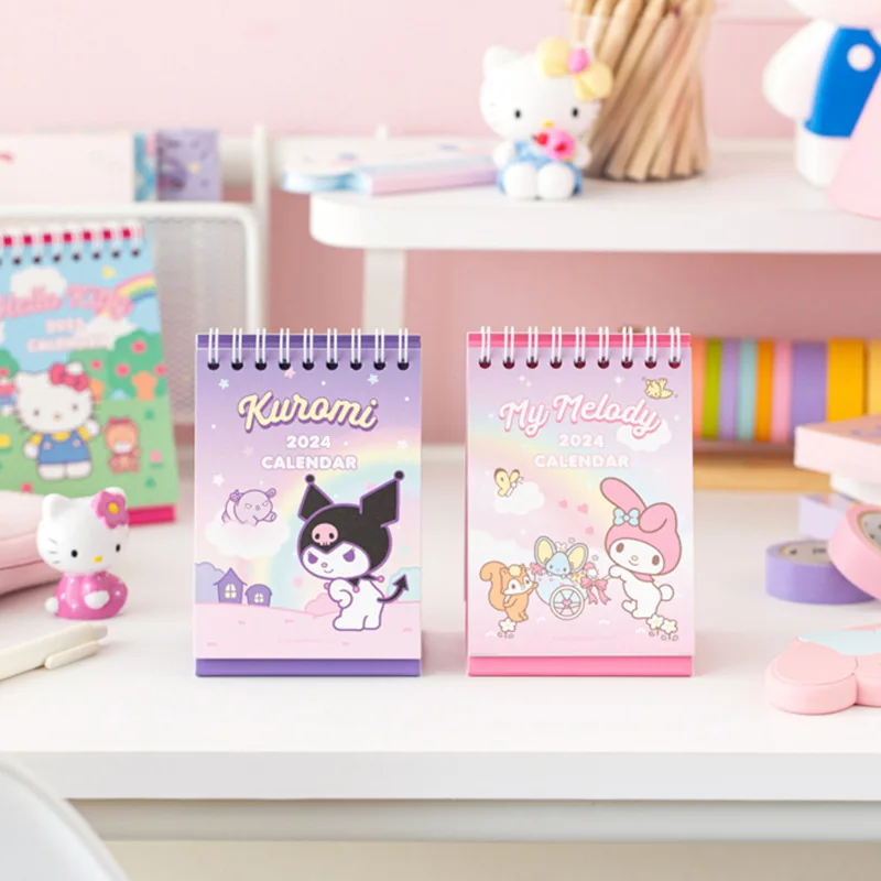 Фото Настольный календарь Sanrio 2024, календарь для детской комнаты, календарь для стола с коричным цветком, милый декоративный подарок для рабочего стола №2