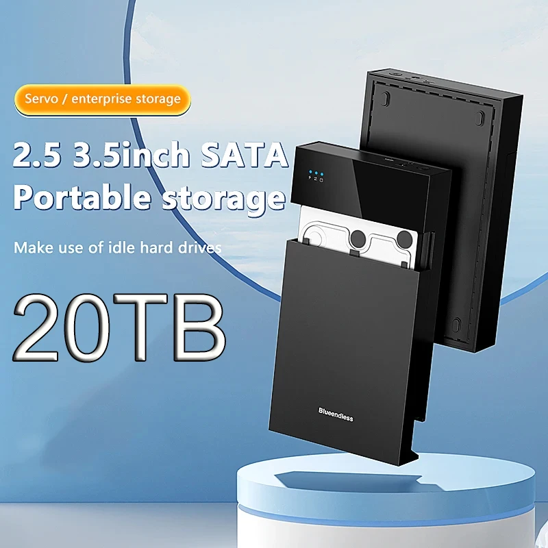 Внешний жесткий диск HDD 3,5 дюйма, 2,5 дюйма, SATA на USB 3,0, 3,5 Мб/с, 20 ТБ ,HDD Case 3.5 2.5 SATA to USB 3.0 Adapter External Hard Drive Disk Enclosure for 3.5 SSD Disk 450Mb/s 20TB HDD Box Case