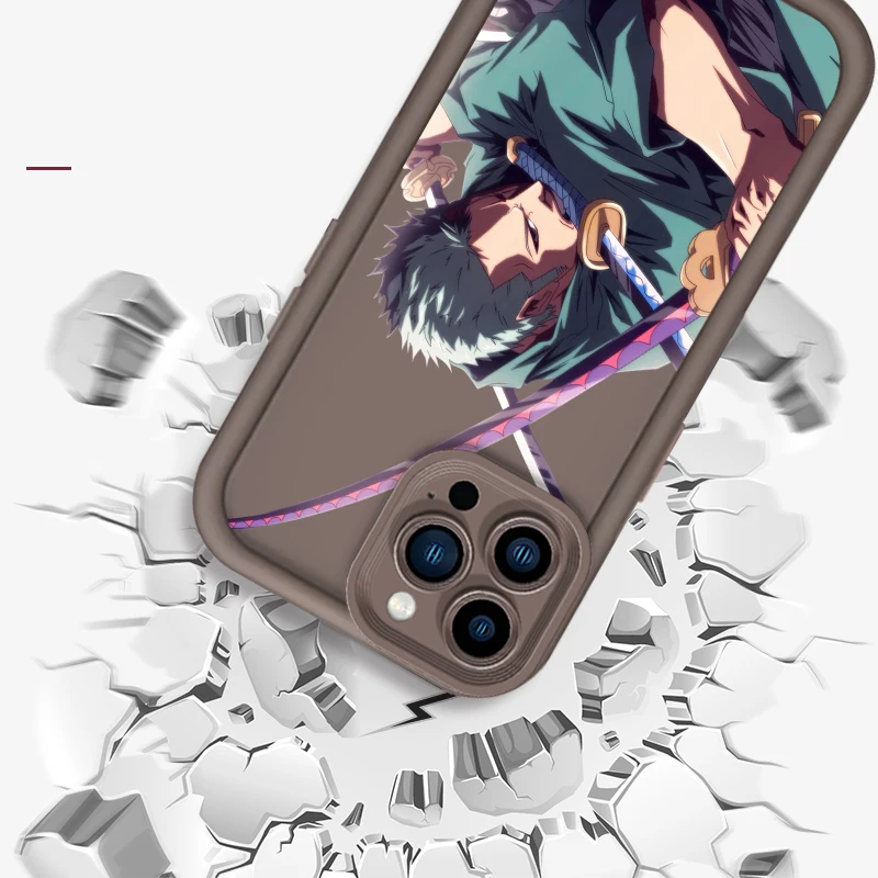 Фото Чехол для телефона Comics One Piece Zoro Luffy для Apple iPhone 16, 15, 14, 13, 12, 11 XR XS X Pro Max Plus с лестницей для глаз, мягкий чехол из ТПУ №4