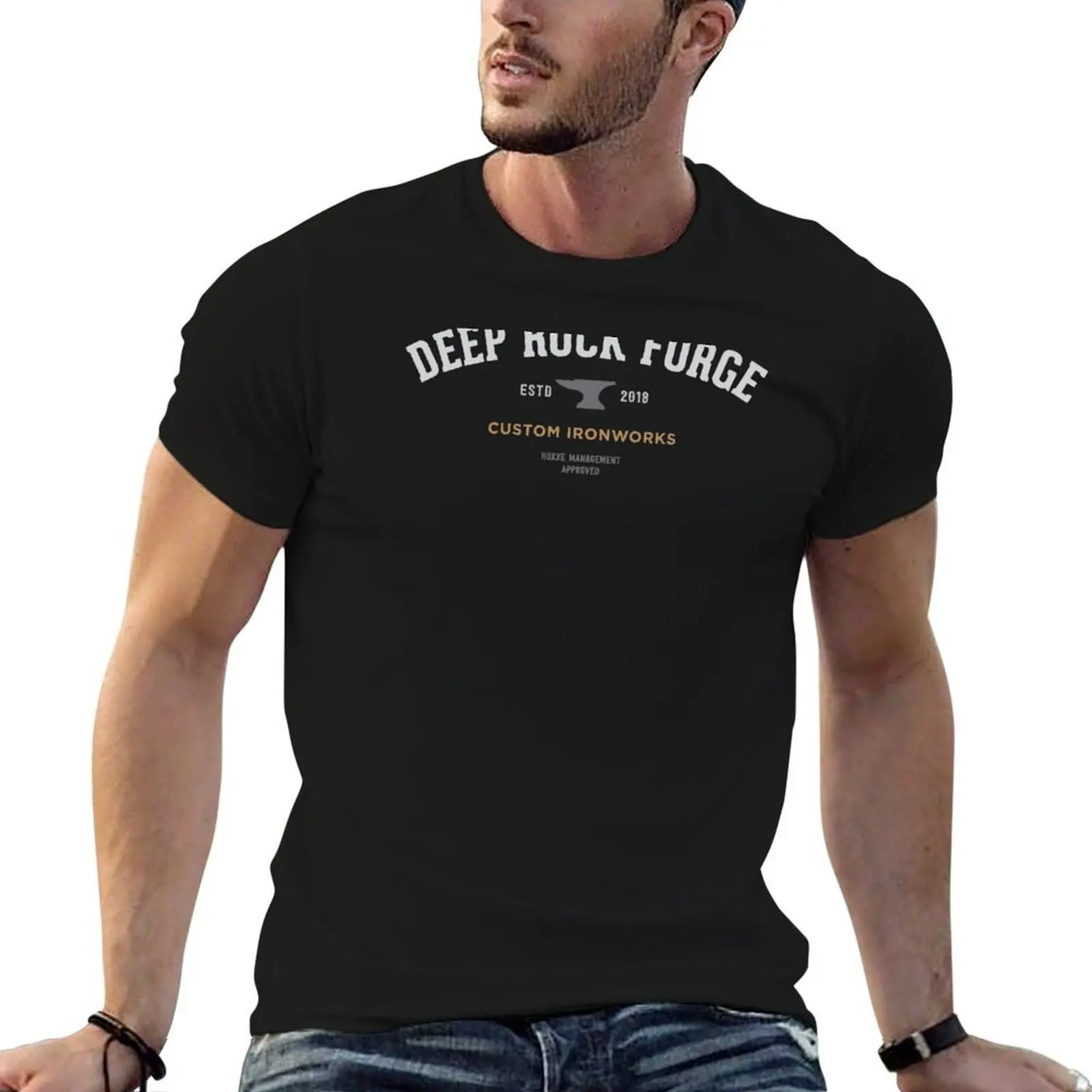 Белая футболка Deep Rock Galactic Forge, мужская однотонная футболка для мужчин, забавная футболка с рисунком