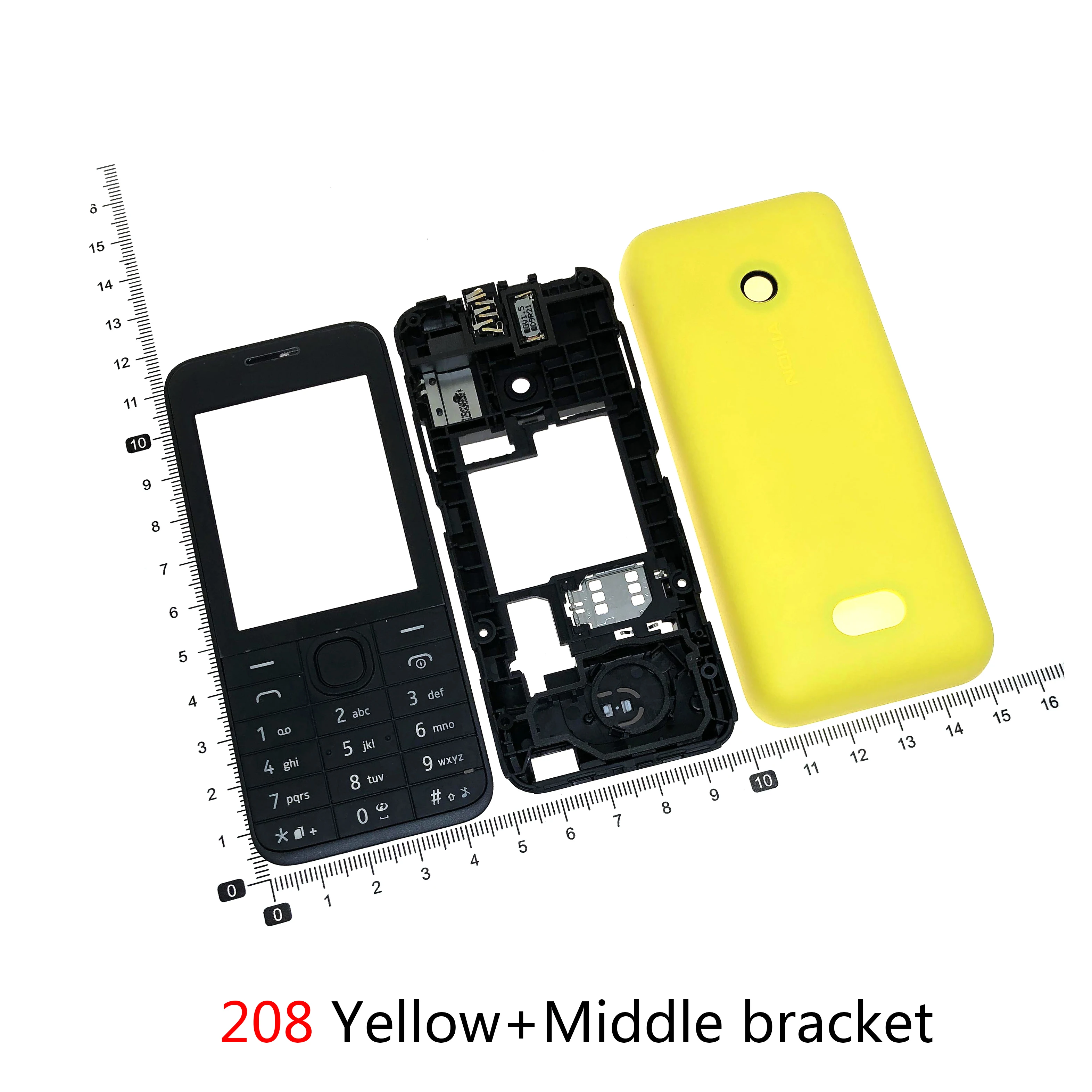 Фото Для Nokia 208 мобильный телефон корпус 230 чехол батарея задняя крышка клавиатура полная задняя крышка №4