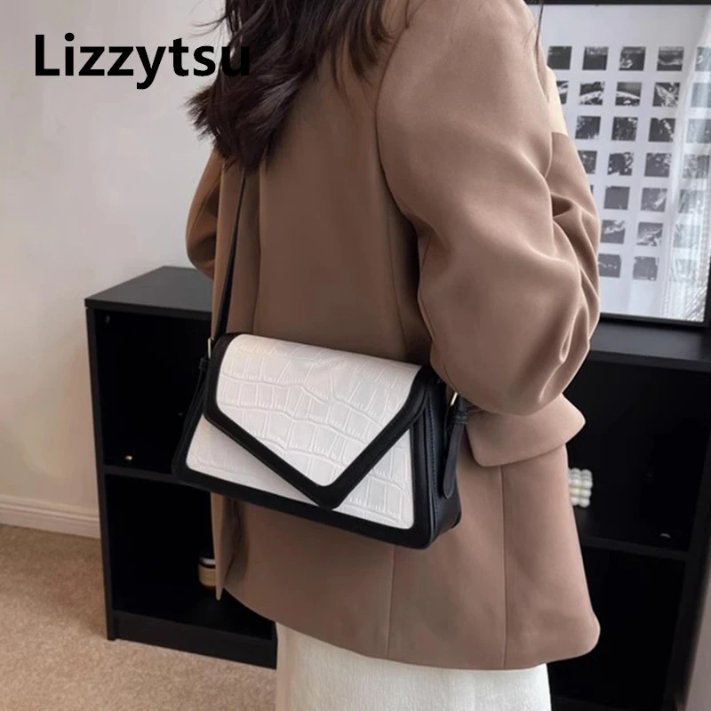 Lizzytsu винтажные повседневные сумки на плечо женская уличная корейская квадратная сумка Easymatch роскошный дизайн сумка через плечо