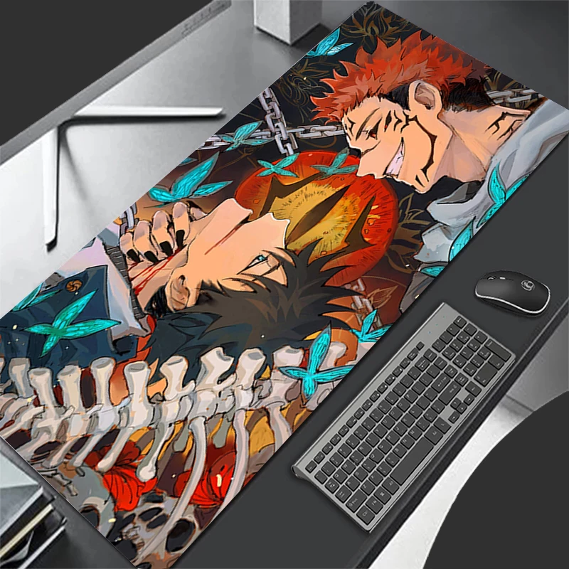 Коврик для мыши jujutsu Kaisen Sukuna, большой ПК, компьютерный геймер, кавайные игровые аксессуары, коврик для мыши XXL, коврик для клавиатуры, стол, ковер, стол