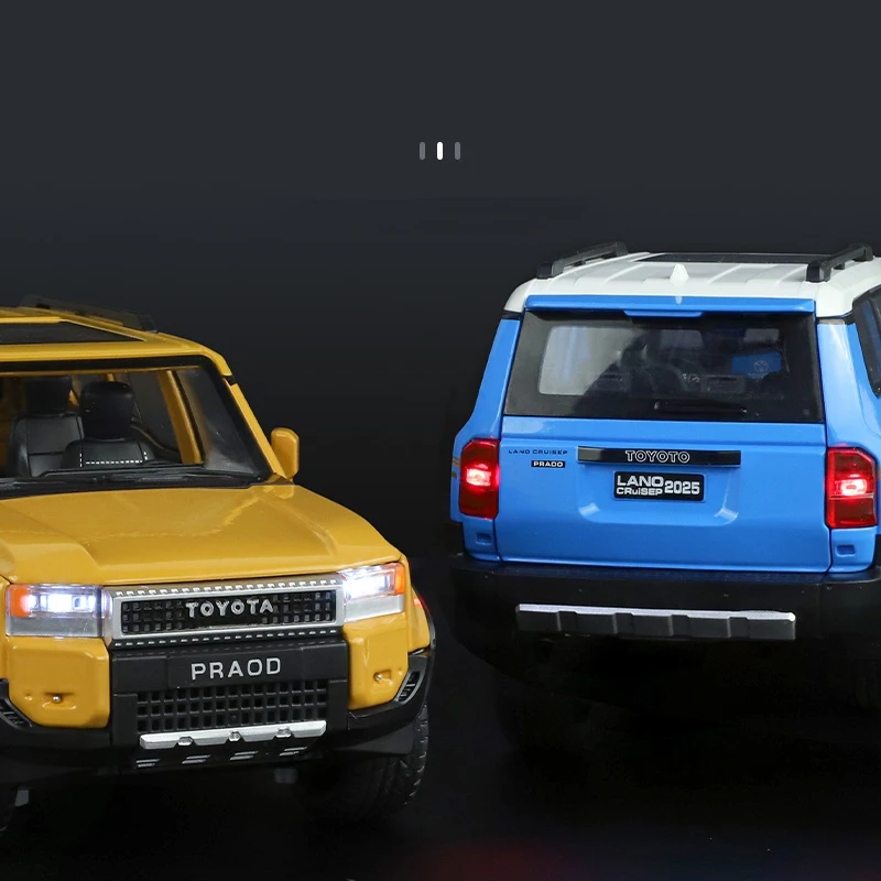 Фото 1/24 Toyota 2024 PRADO Land Cruiser Lc250, модель автомобиля из сплава, литая под давлением металлическая игрушка, модель внедорожника, звук и свет, подарок для детей №5