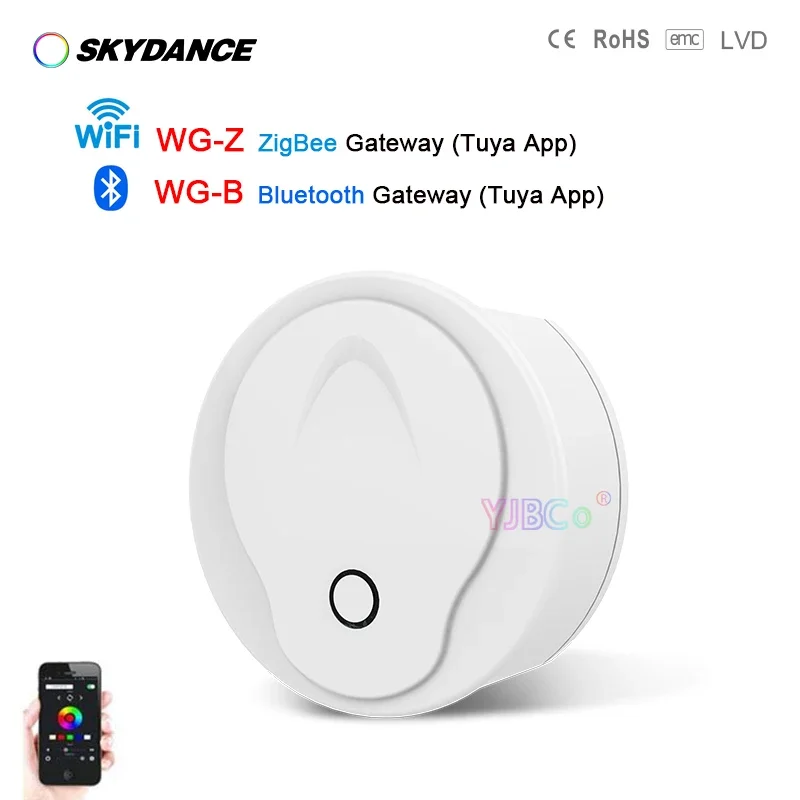 Беспроводной шлюз Skydance с Bluetooth или ZigBee, приложение Tuya Smart Life с Wi-Fi, работает с светодиодным контроллером постоянного напряжения 1-5 цветов