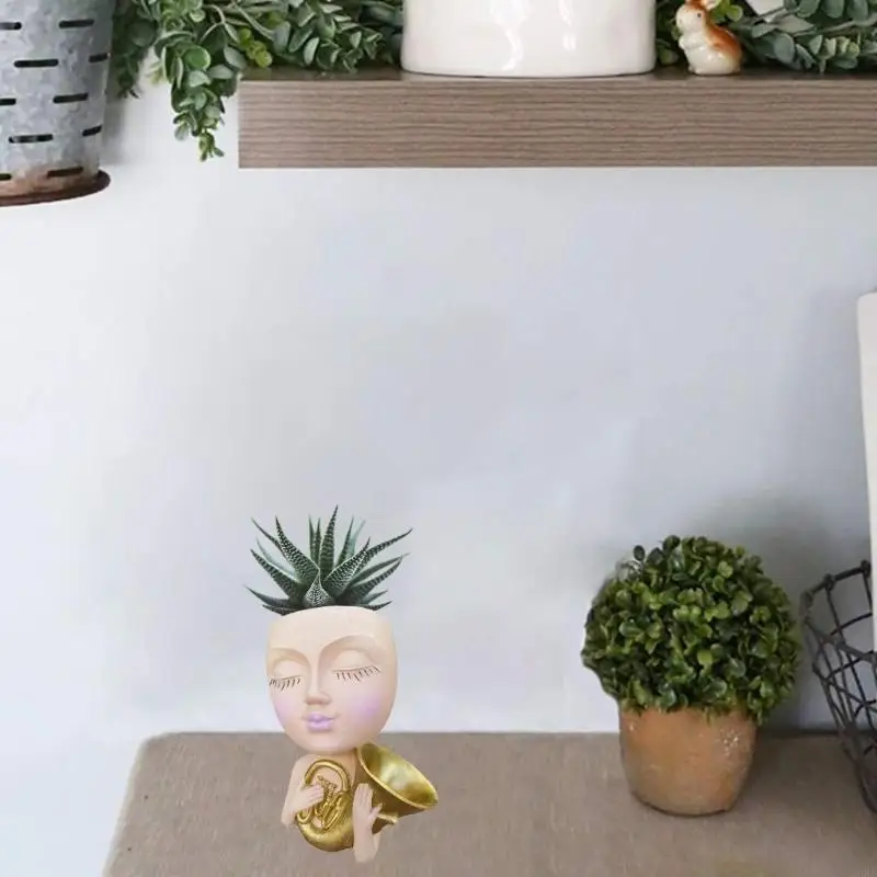Фото Q0KE формы для рукоделия, форма для цветочного горшка, кукла с рогом, бетонные формы, DIY формы для ваз, силиконовый материал №5