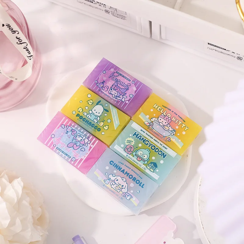 Фото Ластик Sanrio Kitty Hangyodon, 24 шт./партия, Мультяшные Ластики для письма, рисования, карандаши, канцелярские подарки, школьные принадлежности №3