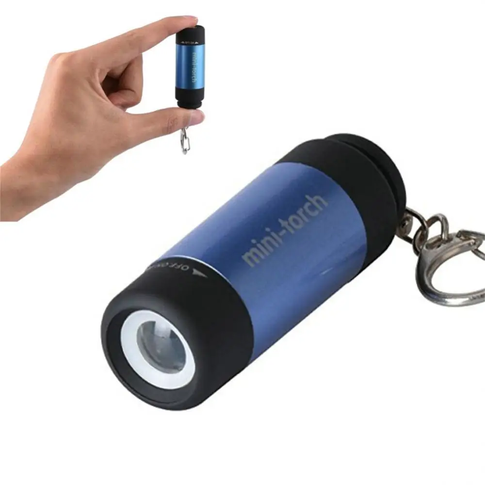 Мини-фонарь 0,3 Вт USB аккумуляторный, светодиодный фонафонарь-брелок для ключей, водонепроницаемый, для кемпинга
