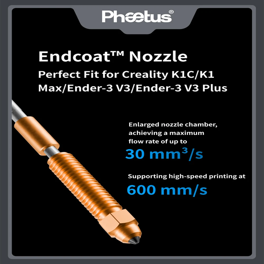 Насадка для обновления Phaetus EndCoat 0,4 мм ™   Быстрая замена насадки для 3D-принтера Creality K1C/NEW K1MAX/Ender-3 V3/Ender 3 V3 Plus