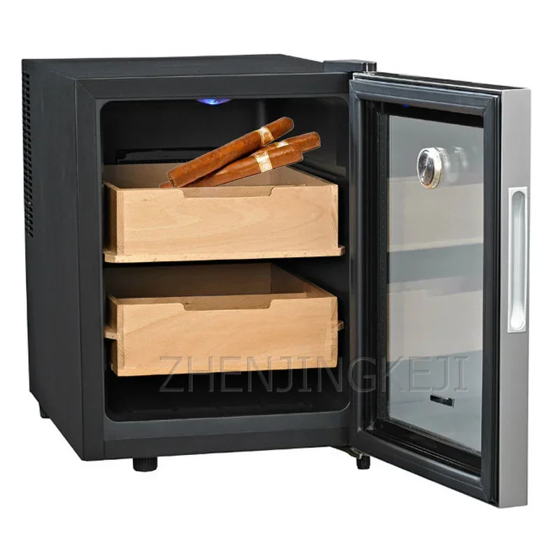 Шкаф Humidor Светодиодный светильник Хьюмидор Шкаф Кедровое дерево Dhelf Кулер для сигар Электронный контроль температуры для SC-12AH