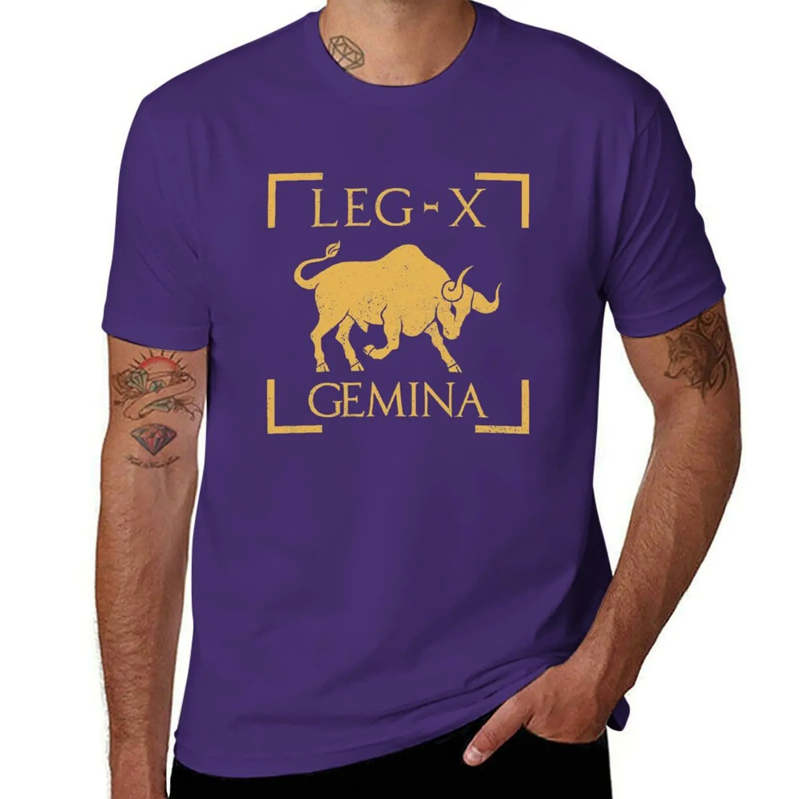 Фото Футболка Legio X Gemina Bull Badge Roman Legion, летняя футболка большого размера с короткими рукавами, мужская футболка с 3D принтом и графикой №3