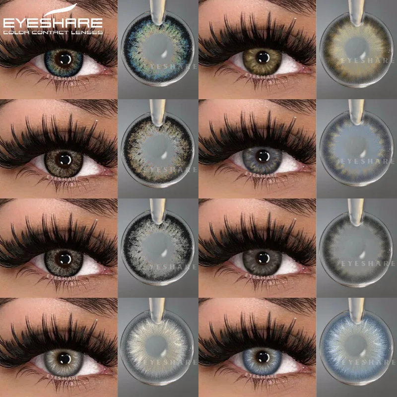 EYESHARE 1 пара цветных контактных линз для глаз, линзы для синих глаз, зеленые контактные линзы, серая линза для зрачков, коричневые линзы для глаз, ежегодно