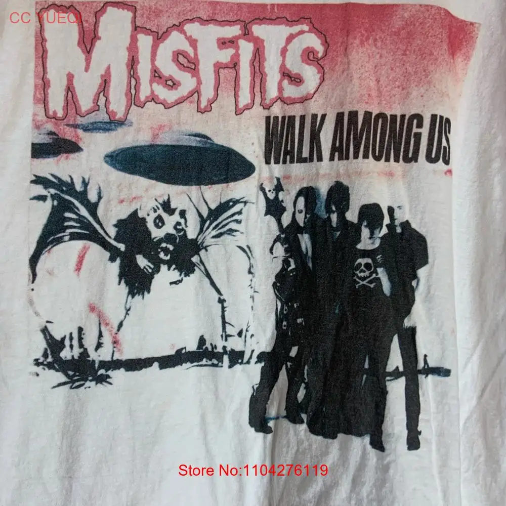 Футболка Misfits с большим белым рисунком и длинными или короткими рукавами