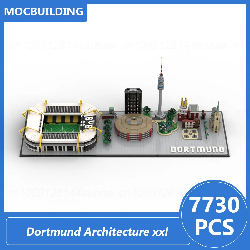 Dortmund Architecture XXL Архитектурная модель Moc Строительные блоки Diy Сборка кирпичей Коллекция Дисплей Рождественские игрушки Подарки 7730 шт.