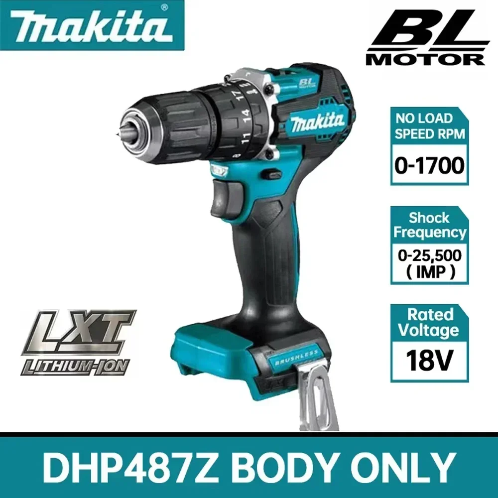 Makita DHP487 Аккумуляторная ударная дрель Электрическая отвертка Электрическая ударная дрель Беспроводная дрель Литий-ионный аккумулятор Электроинструменты
