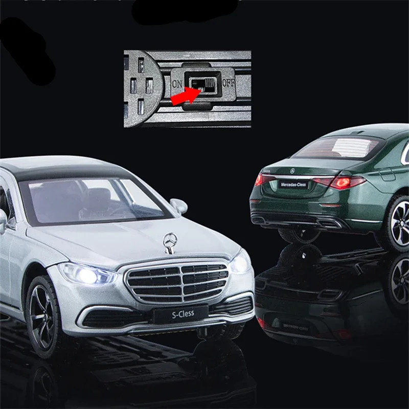 Фото 1/22 Maybach S400, модель роскошного автомобиля из сплава, литая под давлением металлическая игрушечная машина, модели автомобилей, имитация звука и света, коллекция, детский подарок №5