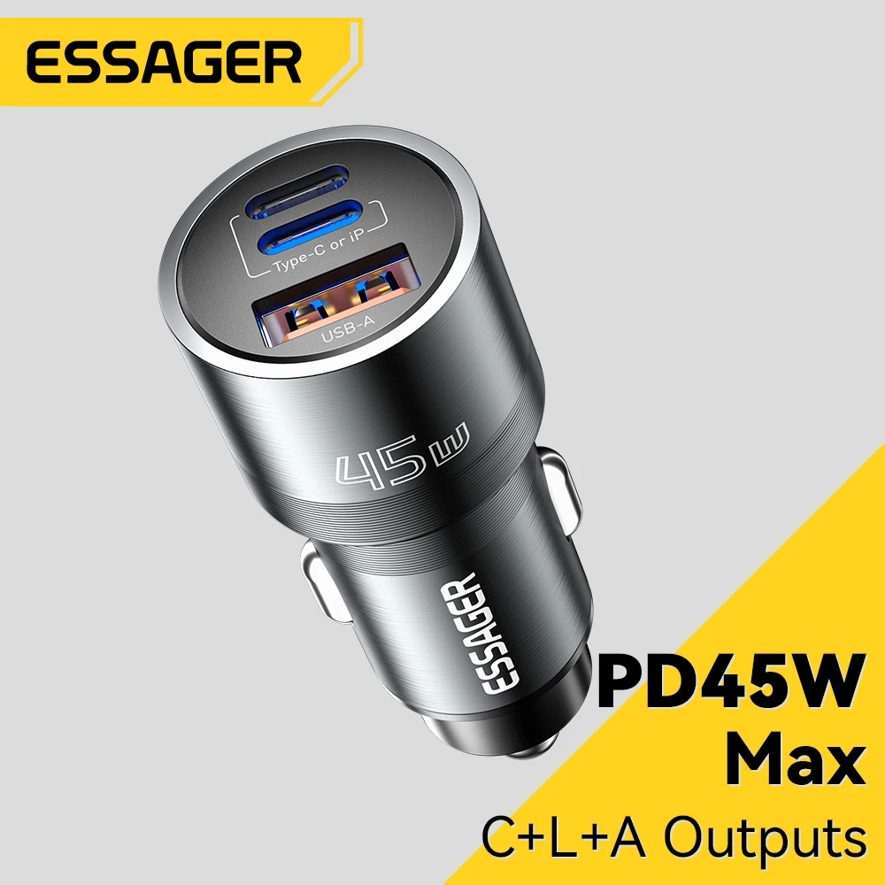 Зарядное устройство Essager с USB-портом и поддержкой быстрой зарядки, 45 Вт