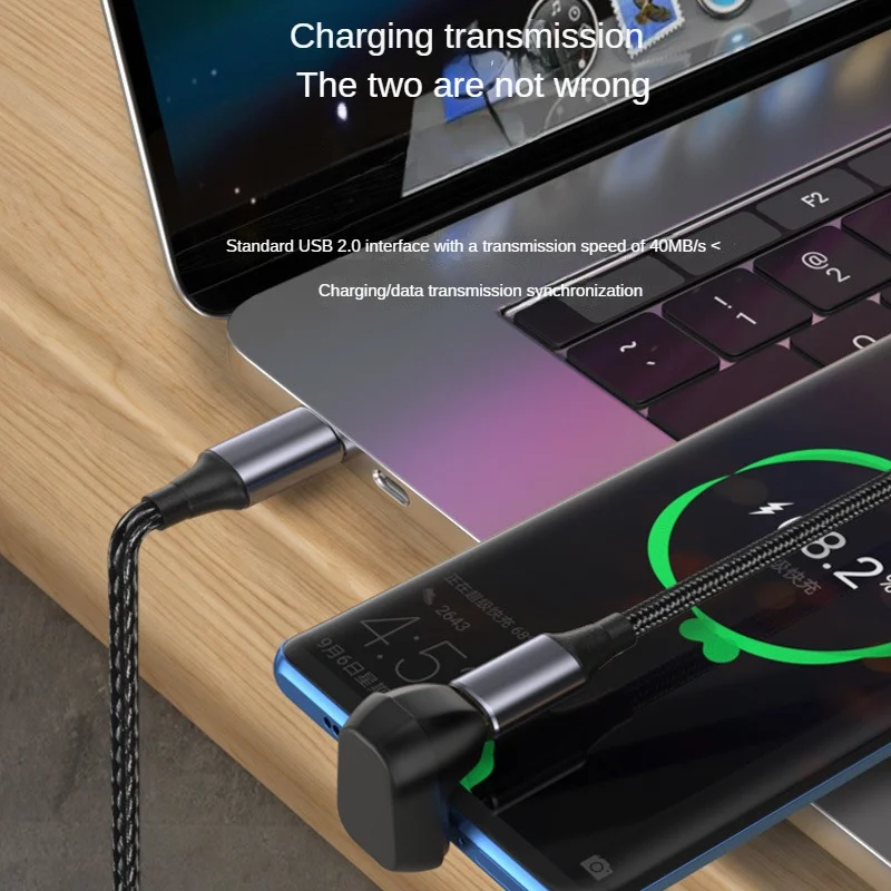 Фото Переходник с Type C на Type C, USB 180, Тип C, штекер на гнездо, 40 Гбит/с, угол 100 градусов, вверх и вниз, удлинитель типа C, 8k60hz w №2