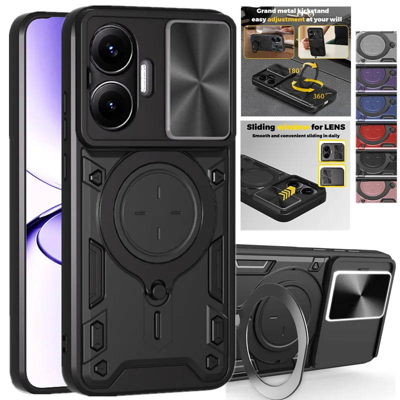 Сверхмощный защитный чехол для Xiaomi Poco F7 5G, чехол с кольцевой подставкой, держателем, защита объектива, Fundas Coque Capa