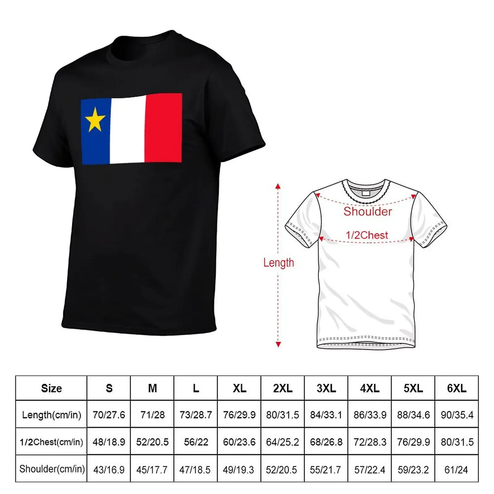 Футболка с флагом Acadian, летняя одежда, мужские рубашки для тренировок с графикой (art.: 3920cbefc66bb) - 3920cbefc66bb