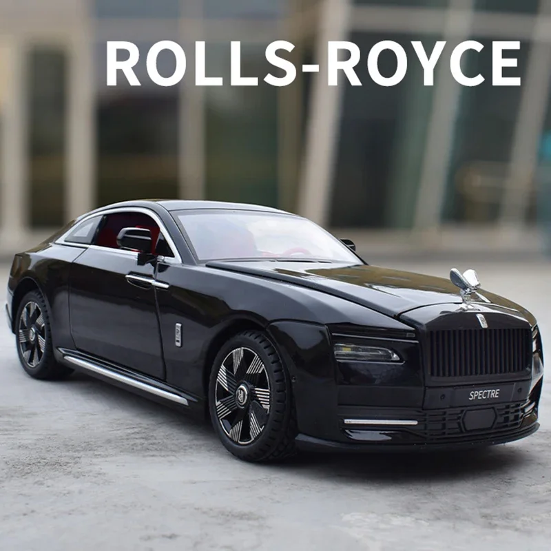 Модель игрушечного автомобиля в масштабе 1:24 Rolls-Royce Spectre из сплава под давлением, со звуком и фотоэлементами, детская игрушка, коллекционные предметы, подарок на день рождения