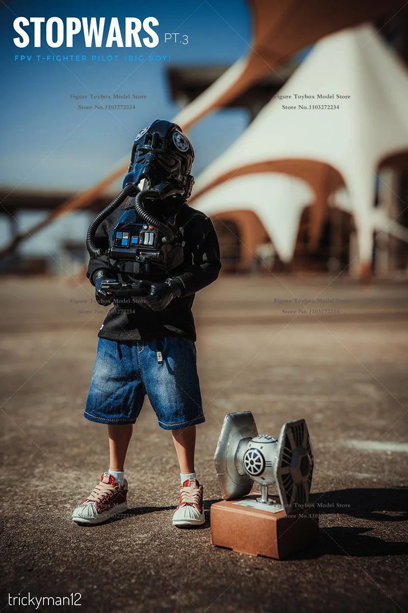 Фото Черный шлем TrickyMan12 1/6, STOPWARS Pt.3 Big Boy Edition, случайная парусиновая обувь, дизайн, 12 дюймов, полный комплект, коллекция моделей солдата №5