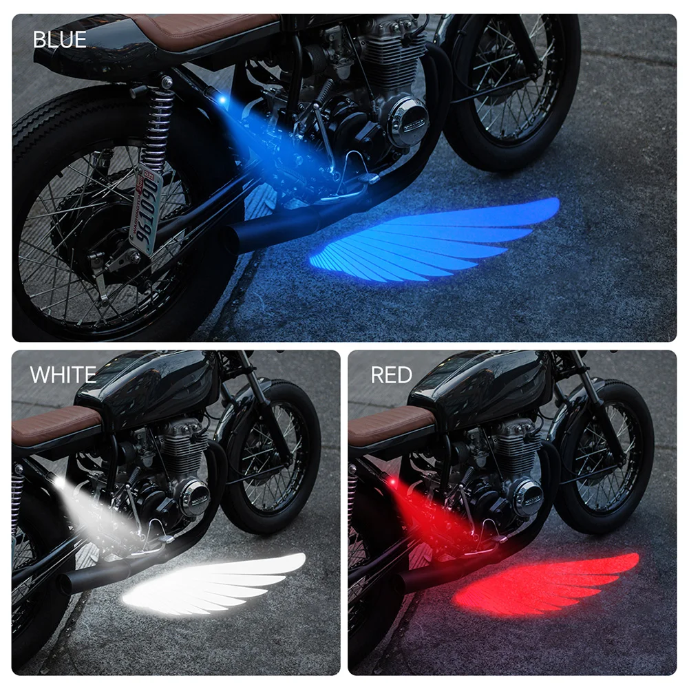 2 проекционных фонаря для мотоциклов Angel Wings, универсальные водонепроницаемые призрачные фонари для кузова мотоцикла, совместимые с Halley Su-Zuki (art.: 3920ca8a8cf44) - 3920ca8a8cf44