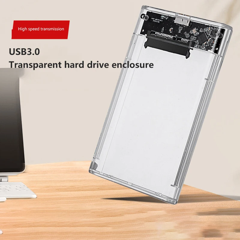 Фото Корпус для жесткого диска USB3.0, 2,5-дюймовый последовательный порт, корпус для жесткого диска SATA SSD, поддержка внешнего жесткого диска 6 ТБ, прозрачная коробка для жесткого диска №2