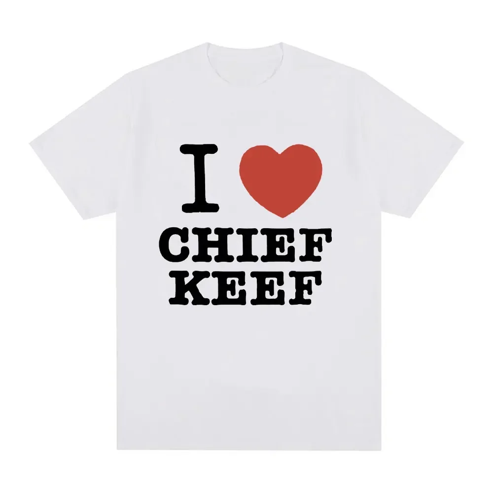 Фото 2025 новая модель I Love Chief Keef футболка мужская модная повседневная футболка с коротким рукавом винтажные готические хлопковые футболки хип-хоп Street №4