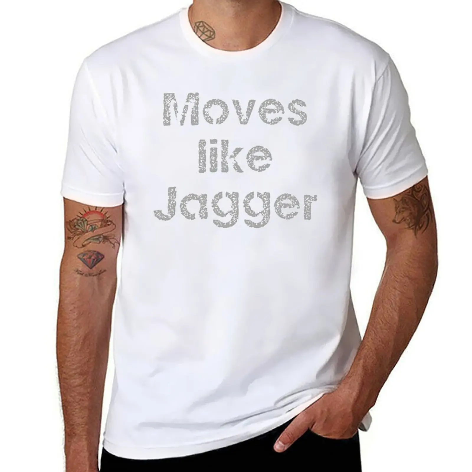 Минималистичная футболка Moves like jagger, мужская повседневная футболка, мужская хлопковая футболка