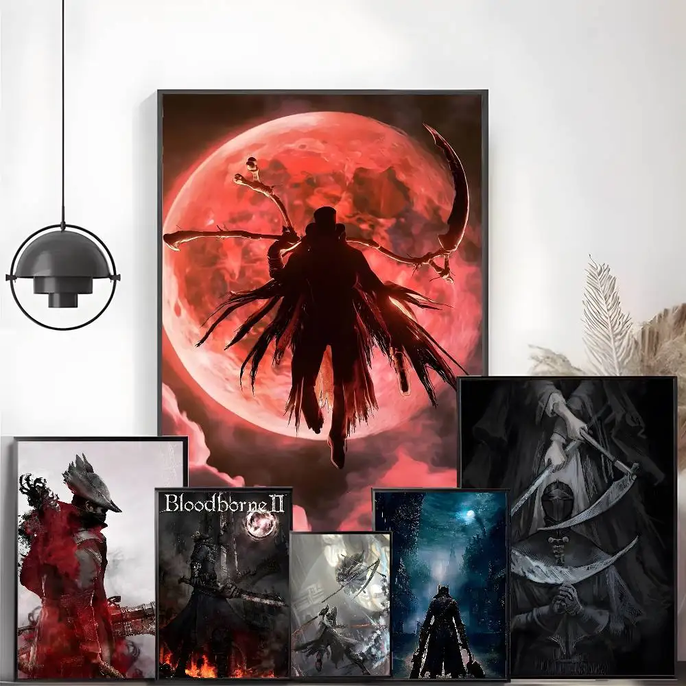 Фото B-Bloodborne игровой постер HD Art липкая стена водостойкий домашний гостиная спальня бар эстетическое украшение №3