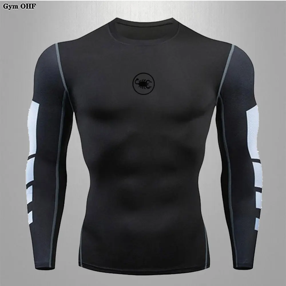 Мужская спортивная футболка Rashguard Mma для бега, бега, фитнеса, тренажерного зала, быстросохнущая, толстовка с капюшоном, плотная серия Bat Dry