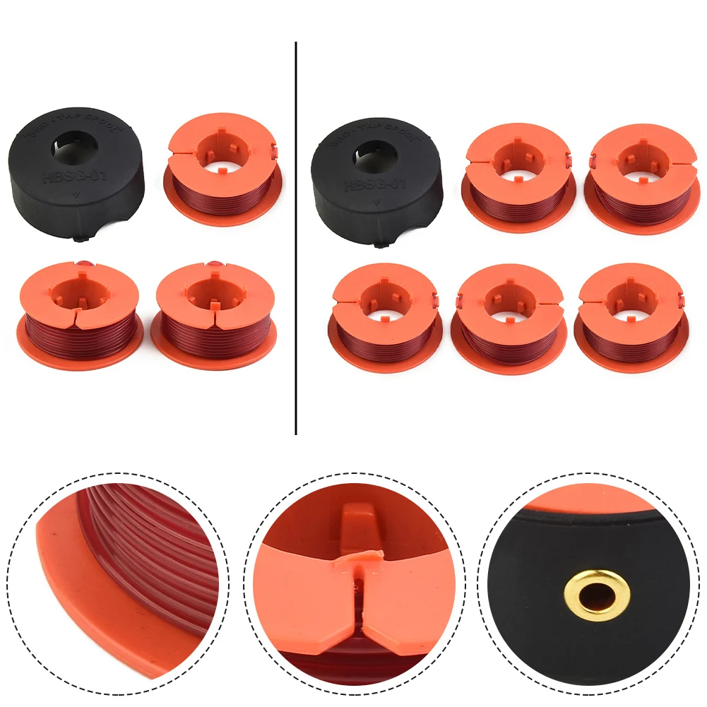 Фото Комплект катушек и колпачков для шпули BOSCH ART 23 /26 /30 Combitrim Easytrim Pro-Tap, колпачок катушки для газонокосилки F016800175 №5