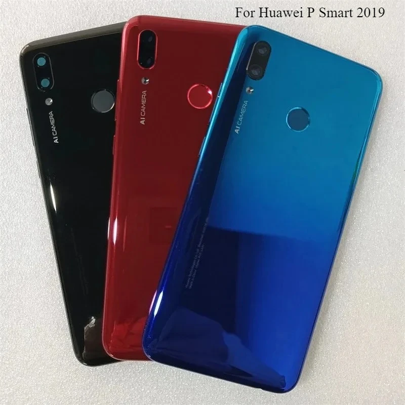 Для Huawei P Smart 2019 POT-LX1/LX2J крышка батарейного отсека задняя панель с отпечатком пальца задний корпус замена чехла