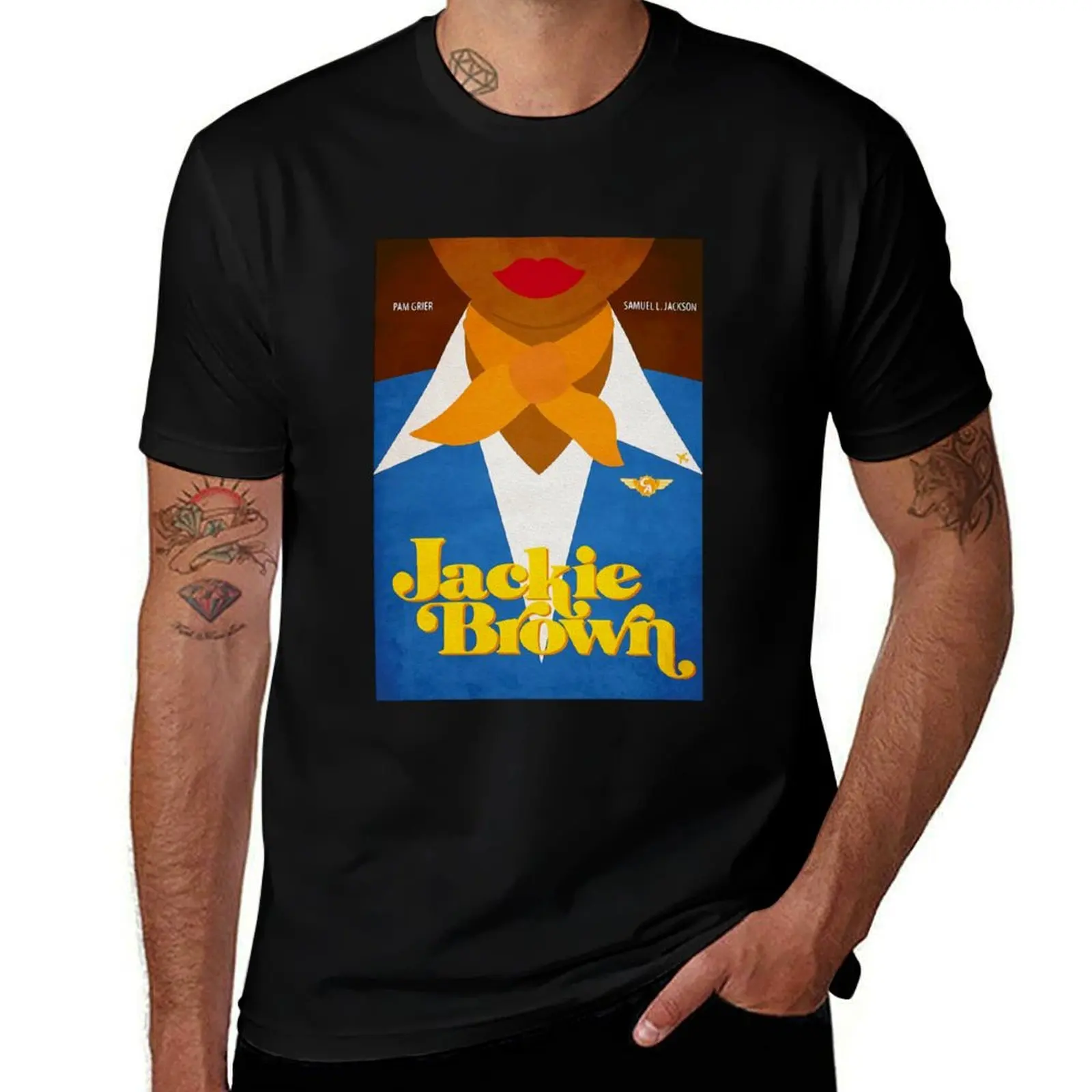 Футболка Pam Grier Jackie Brown Poster Fanart, летние топы, футболки с графикой для мужчин