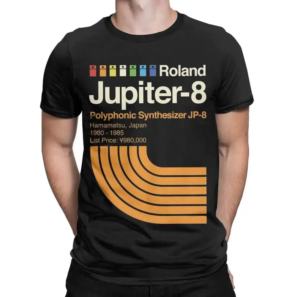 Jupiter 8, горизонтальная мужская хлопковая футболка Roland, летняя футболка, мужская футболка с рисунком, брендовая футболка, мужские топы