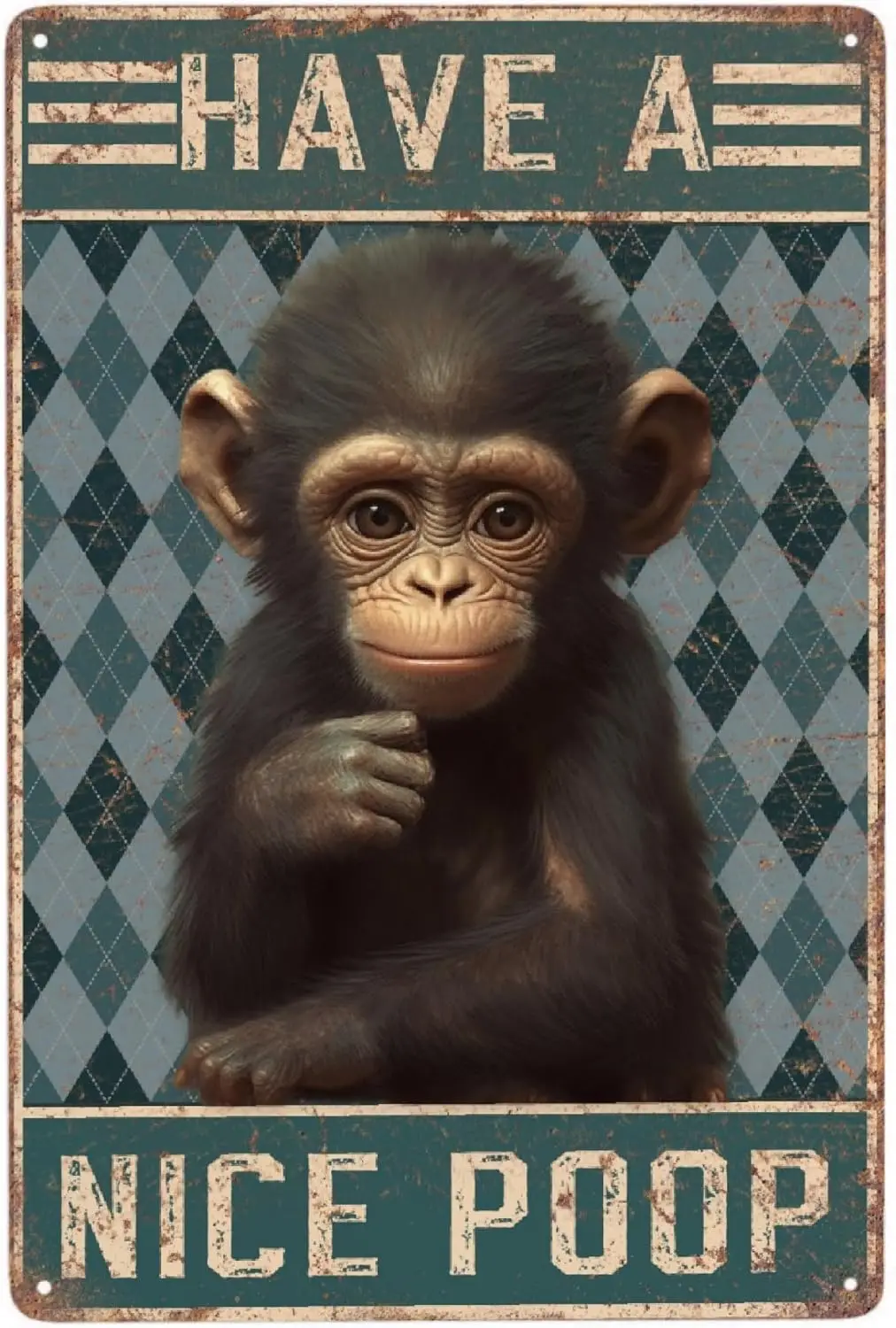1p, JOCASA Monkey Have A Nice Poop, винтажный металлический плакат, декор-ретро алюминиевая металлическая жестяная вывеска для домашнего декора стен, ванной комнаты, T