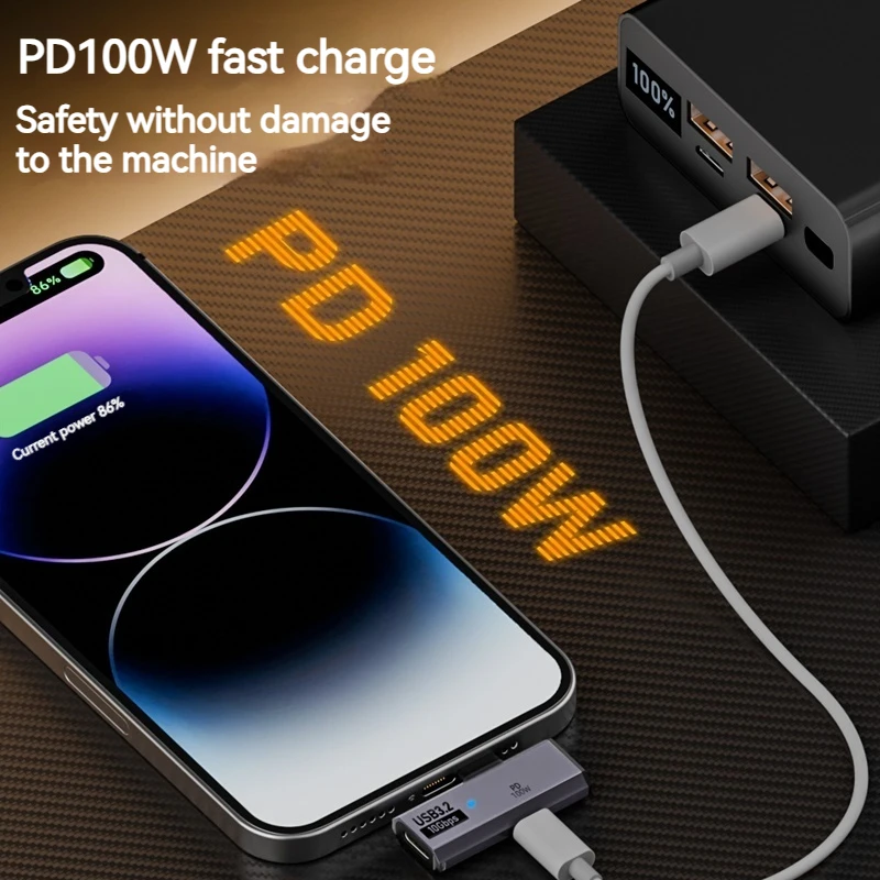 Фото Адаптер USB Type-C 2-в-1, USB Type-C, OTG, 10 Гбит/с, 100 Вт №4