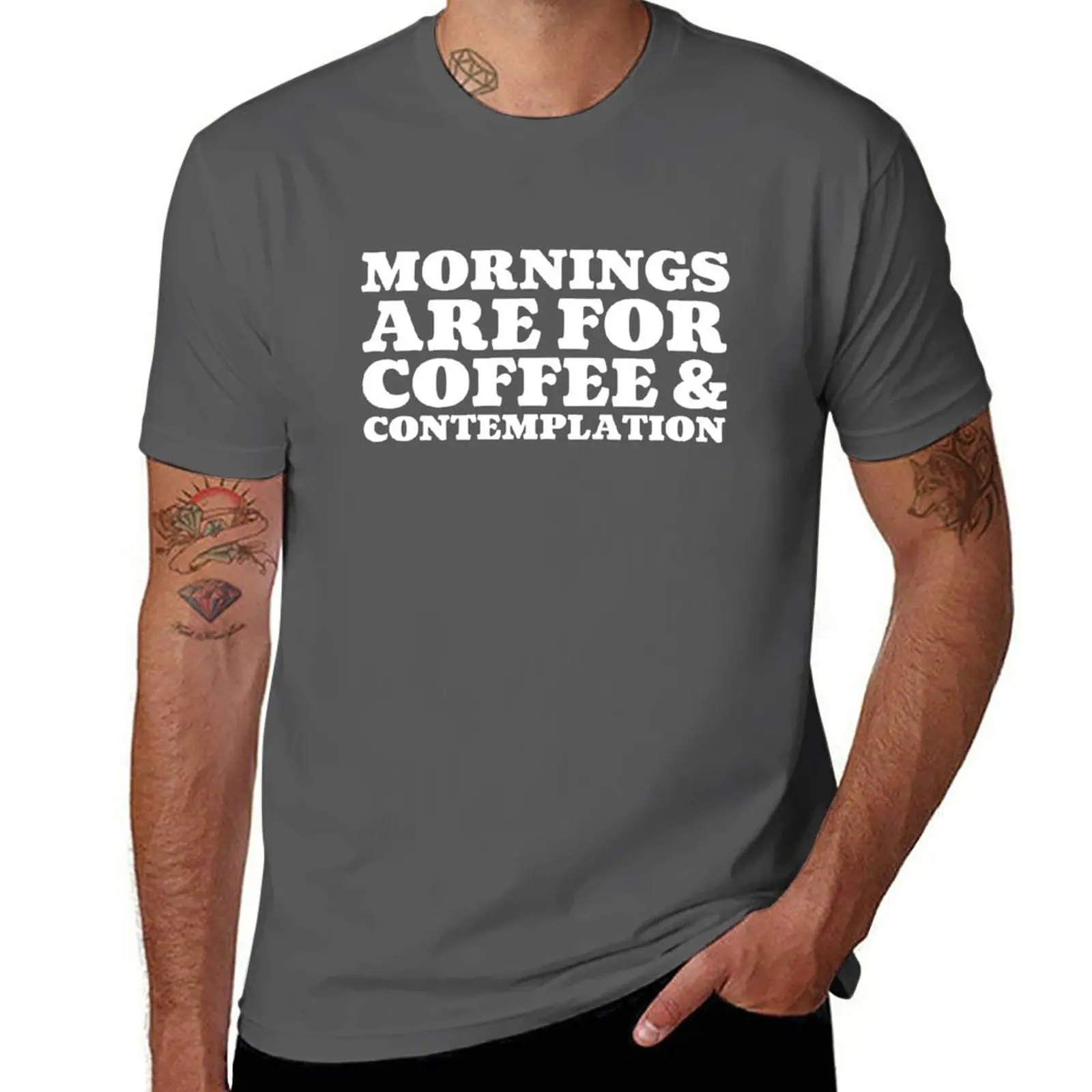 Футболка New Mornings Are for Coffee & Contemplation, летняя рубашка, дизайнерские рубашки, одежда в стиле аниме, футболка с рисунком, мужские футболки