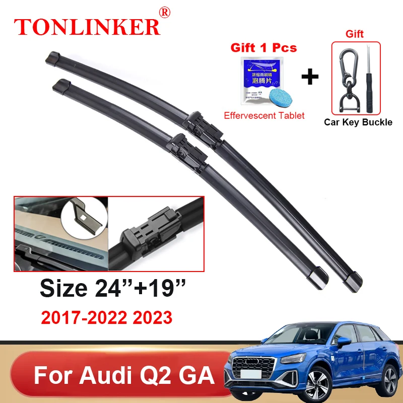Щетки стеклоочистителя TONLINKER для Audi Q2 GA SUV E-Tron 2017-2021 2022 2023, автомобильные аксессуары, щетки стеклоочистителя переднего стекла, резак