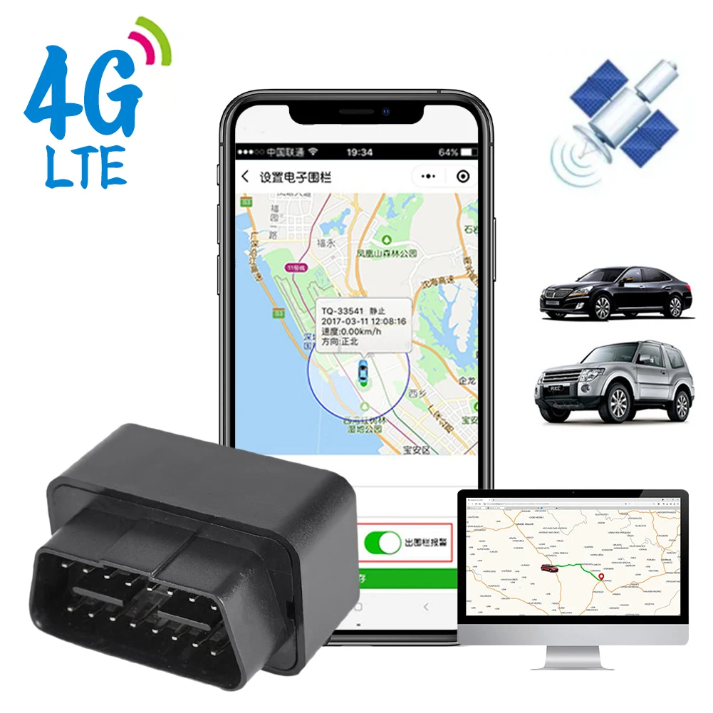 Фото 2G 4G Mini OBD GPS-трекер 12В-24В Автомобильная Противоугонная магнитная телефонная связь GPS-локатор бесплатное приложение для iOS Android №2