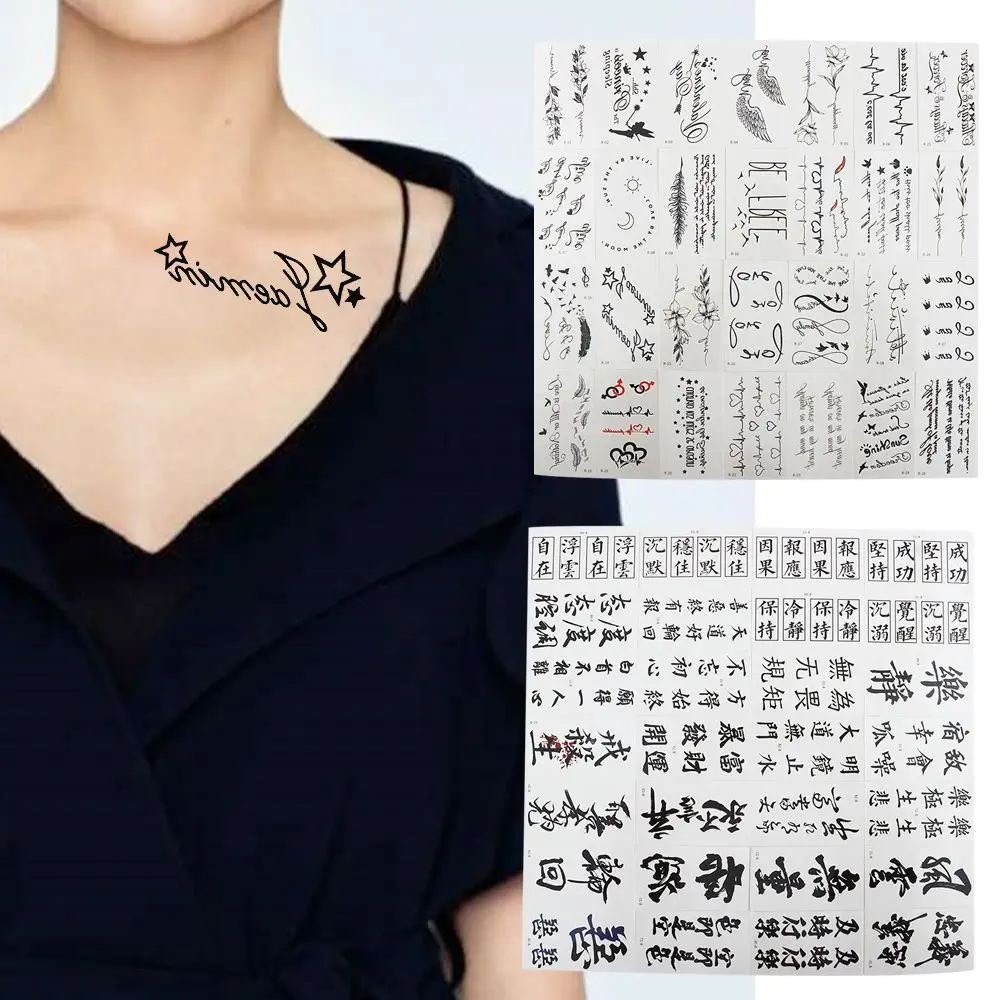 Женщины Мужчины Tatouage Temporaire Девушки Татуировки Наклейки Ключицы Поддельные Татуировки Временные Татуировки Наклейки Художественные Наклейки
