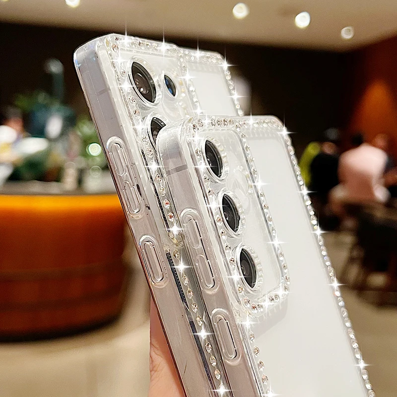 Фото Чехол с принтом Санта-Клауса и бриллиантами для Samsung Galaxy A56 A16 A55 A54 A36 A35 A15 A25 5G S25 S24 S22 Ultra S23 FE Чехол из ТПУ для телефона №5