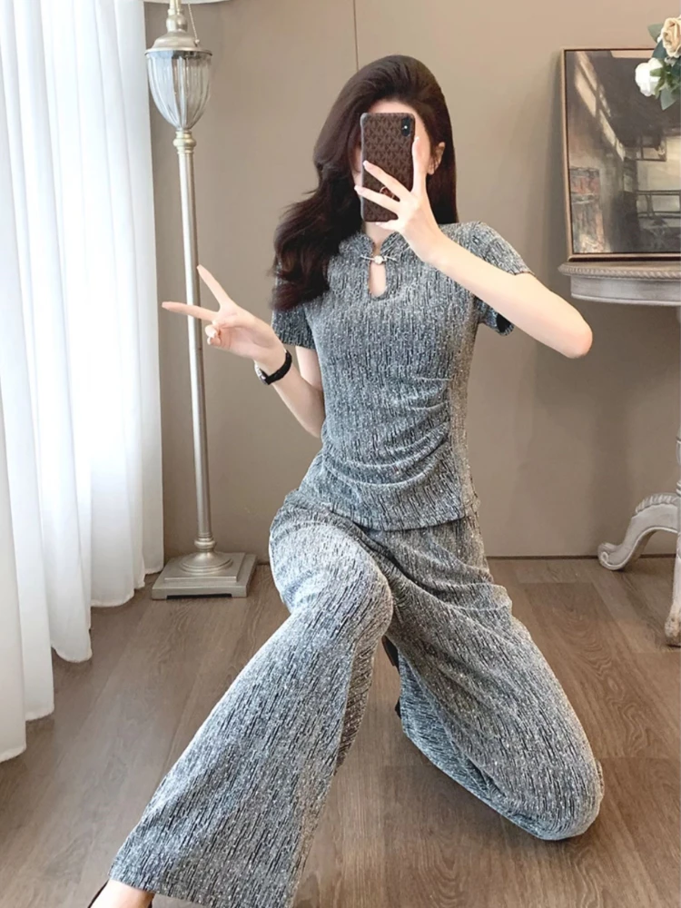 Широкие брюки женские с рукавом Y2k Уличная одежда Classy Co Ord Tailor Groups of Casual Элегантные комплекты брюк для женщин из 2 предметов