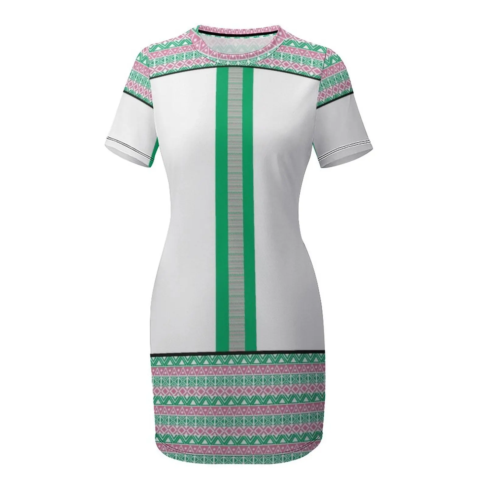 Фото Kente Homage in Pink and Green от HeavenNezCree Платье с короткими рукавами, летние платья, женские элегантные платья 2021, платье №4